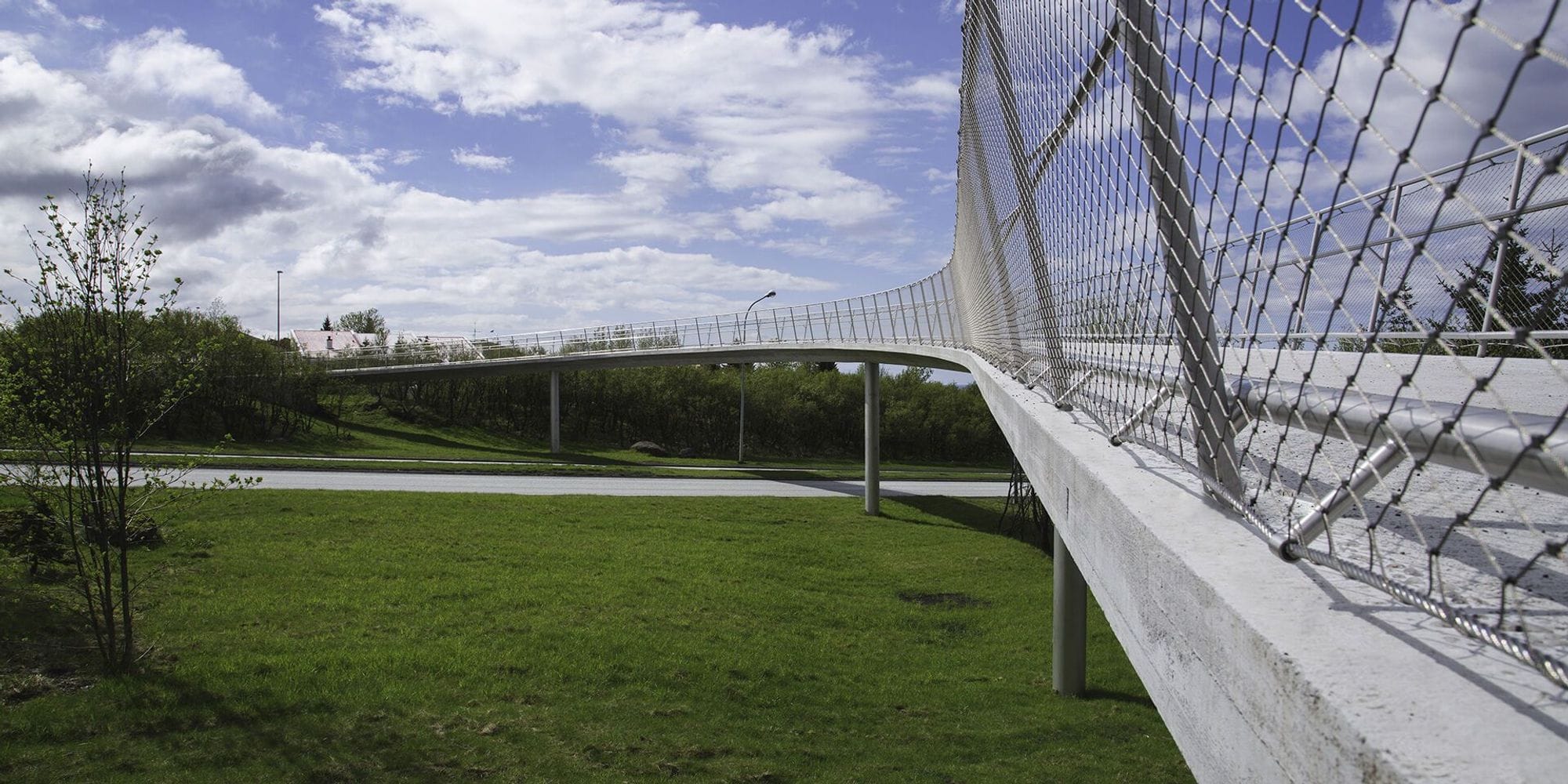 Footbridge in a city.