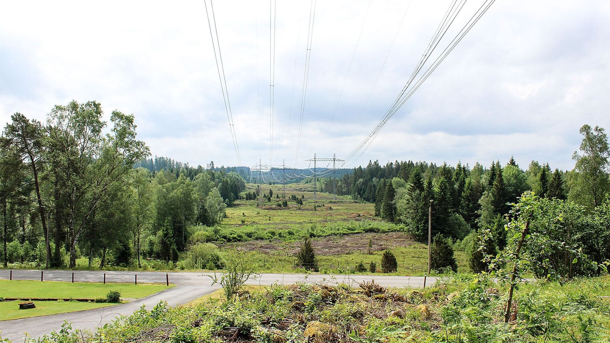 Energy transmission lines in Sweden.