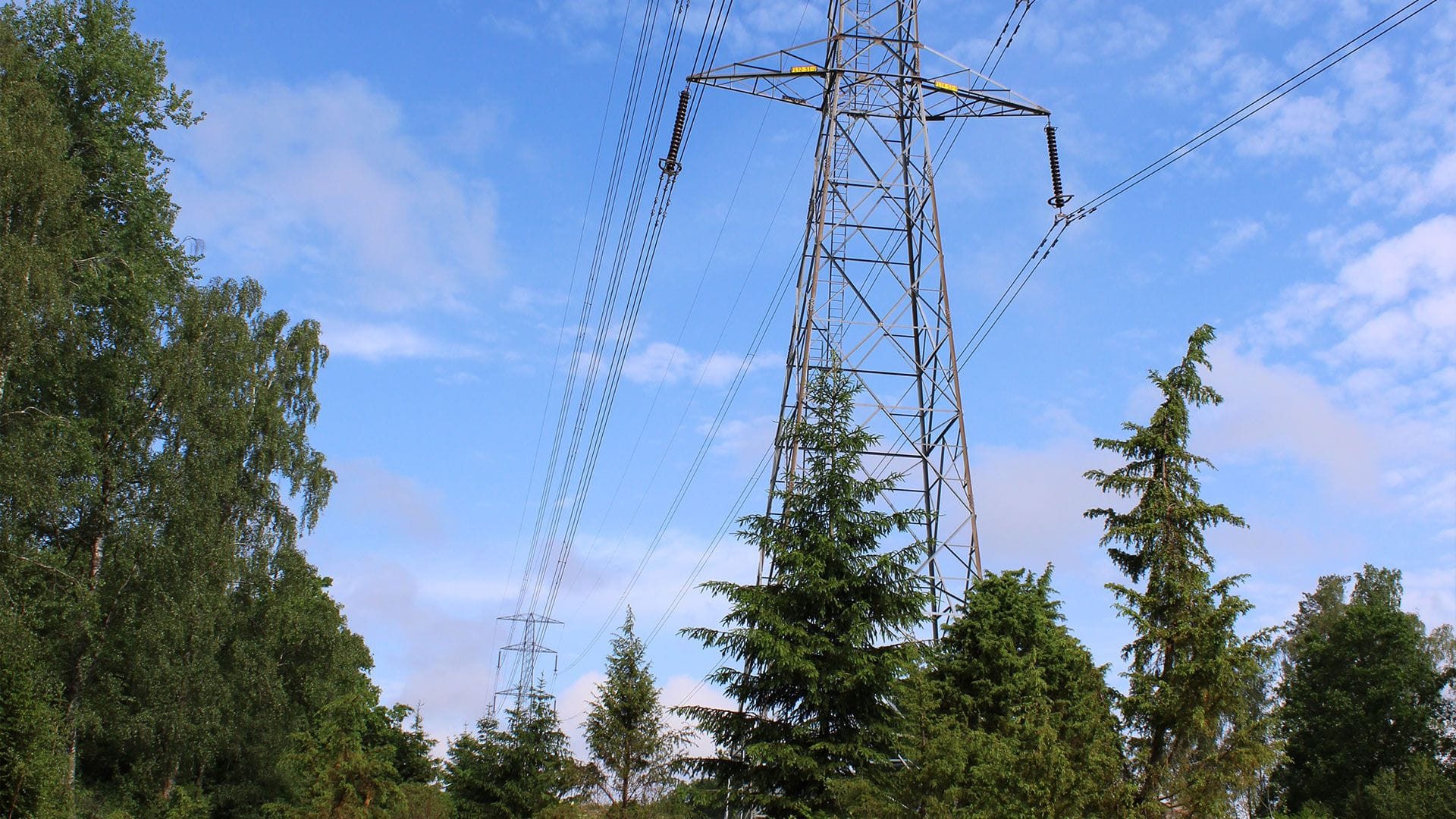 Energy transmission lines in Sweden.