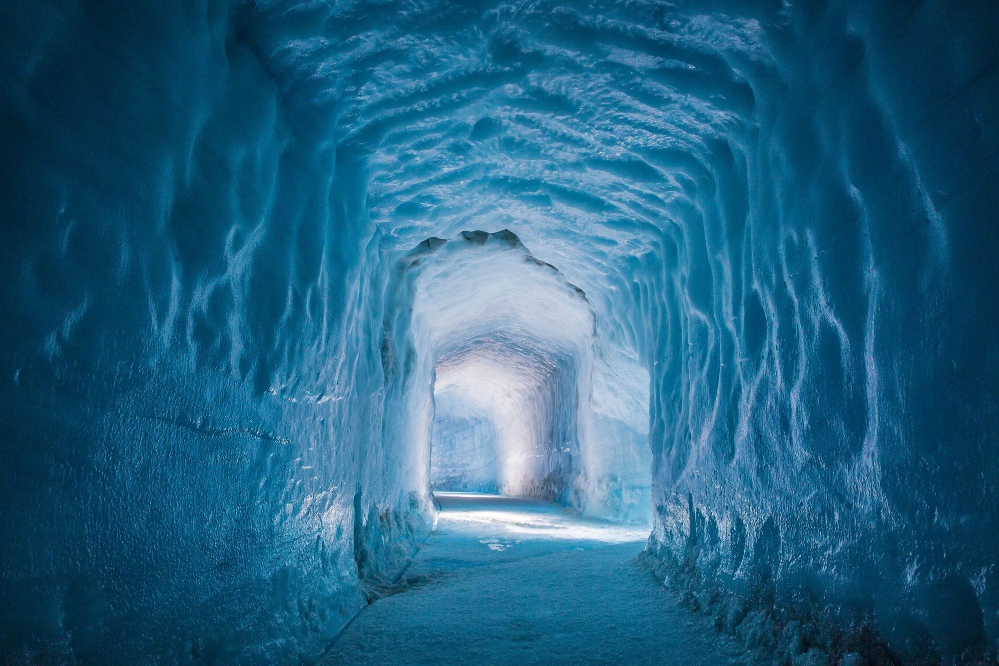 Within an ice cave